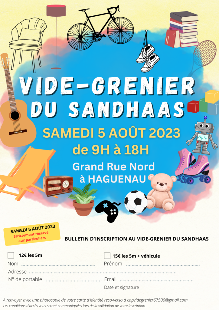 Vide-grenier du Sandhaas le 5 août 2023
