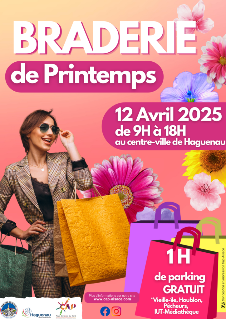 Braderie de Printemps au centre-ville de Haguenau le samedi 12 avril 2025 dès 9h
